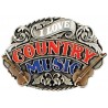 Belt buckle I love Country Music , Enamel 