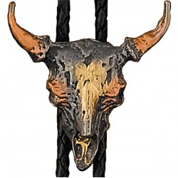 Corbata vaquera con cráneo de toro