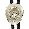 Silver Hat with Crystals Bolo Tie