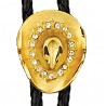Gold Hat with Crystals Bolo Tie
