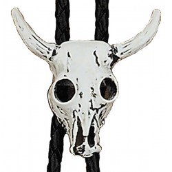 Corbata vaquera con cráneo de novillo