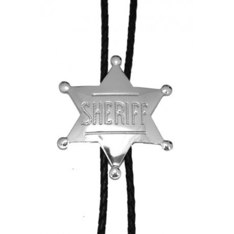 Silver Sheriff Badge Bolo Tie