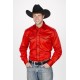 Camisa Vaquera para caballero- color rojo estilo retro
