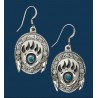 Bear Claw Earrings with Turquoise