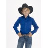 Camisa Vaquera para niño-color azul real