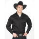 Men's Solid Color Western Shirt - BLACK 