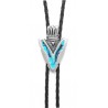 Pewter Arrowhead with Turquoise inlaid Bolo Tie