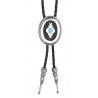 Aztec Bolo Tie with Turquoise inlay, Made in USA Bolo Tie