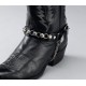 Black Leather Boot Chains, star studs & rings