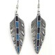 Feather Earrings with Turquoise & Black