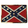 Confederate Flag Belt Buckle, 3-1/4 x 2-1/4 GOLD