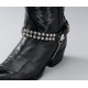 Black Leather Boot Chains with Star Studs