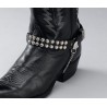 Black Leather Boot Chains with Star Studs
