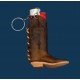 Single Leather Boot Lighter Case Key Ring