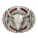 Buffalo Skull with Eagles Belt Buckle