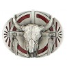 Buffalo Skull with Eagles Belt Buckle