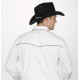 Chemise cowboy western blanche brodee